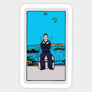 Two of Swords Michael Myers Tarot i Sticker